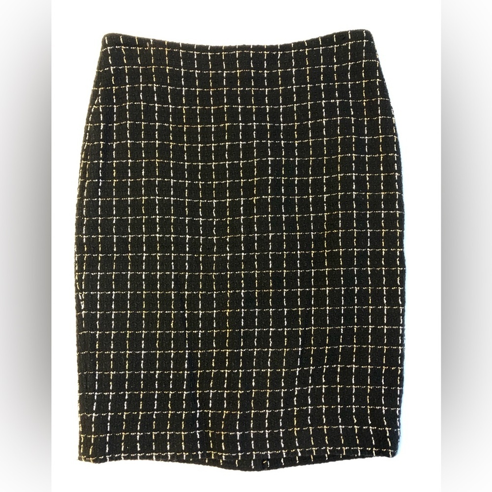 Karl Lagerfeld Paris Boucle Pencil Skirt 8 Academia Career Tweed Holiday New